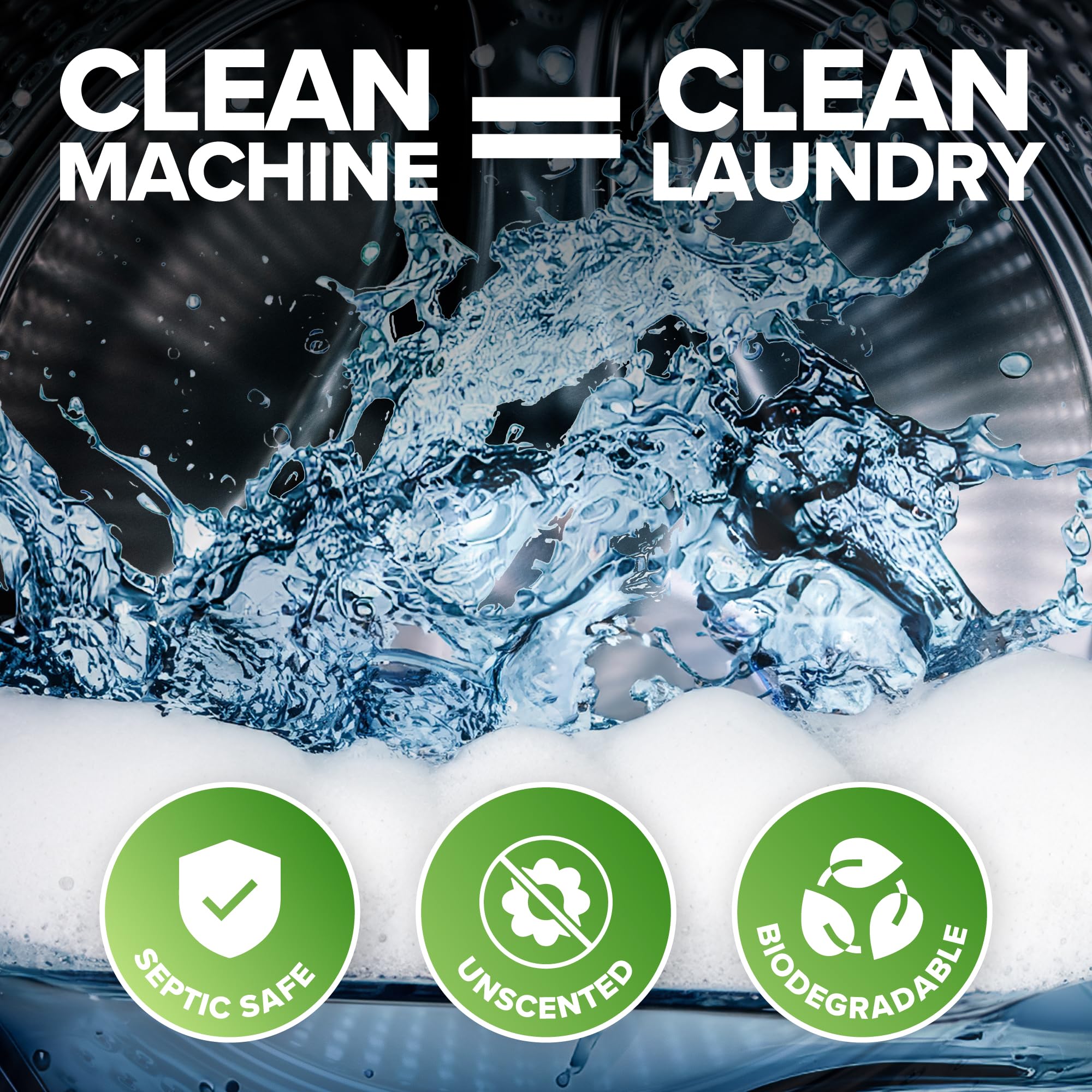 Renuv® Heavy Duty Washing Machine Cleaner Descaler Tablets - for Front Load, Top Load Washer, HE (6 XL Tablets - 6 Months Supply)