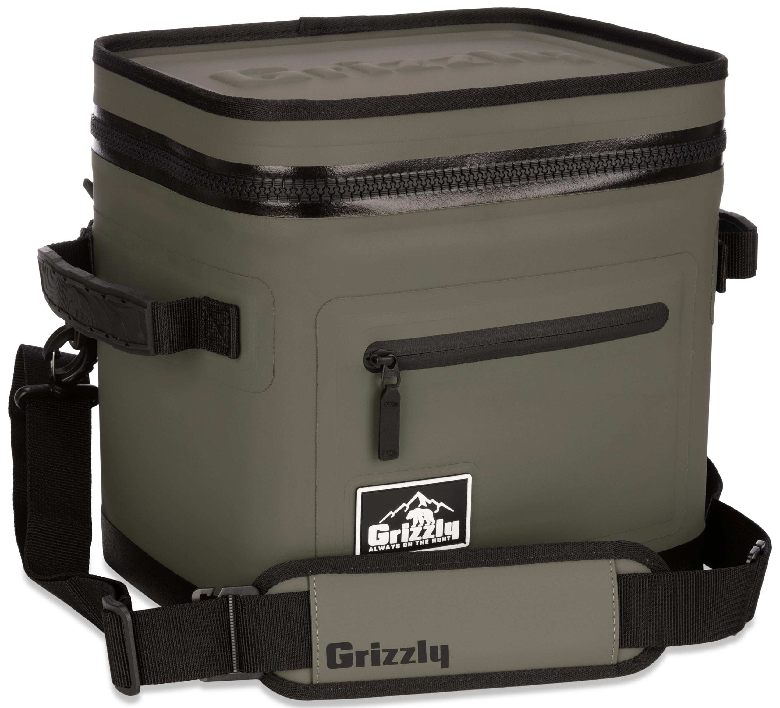 Grizzly Drifter 8 | Soft Sided Insulated Cooler for Beach Boat Camping Fishing Hiking Hunting | 8-Quart | Lunar Green