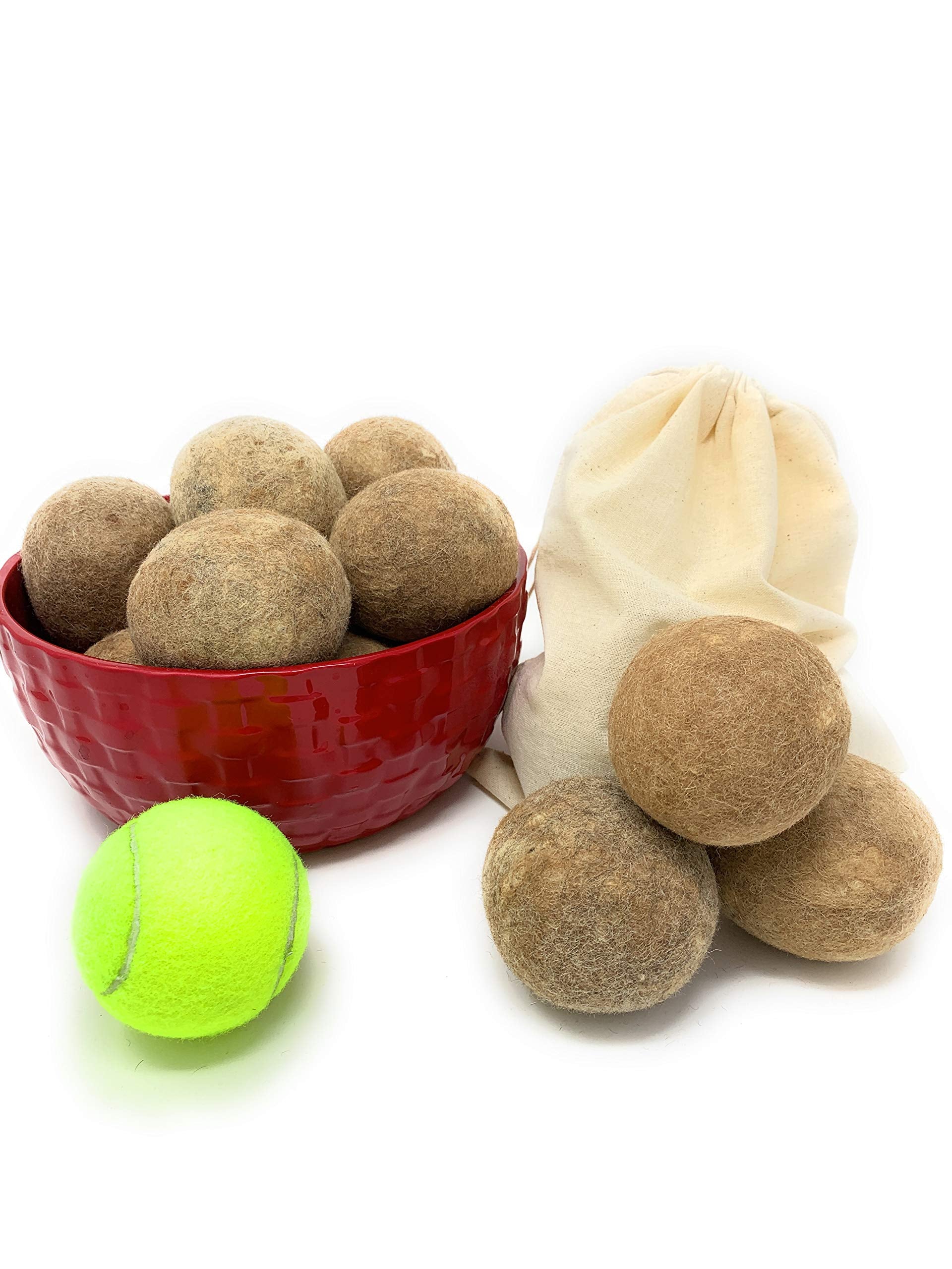 Alpaca Home 100% Alpaca Wool Dryer Balls - Felted - Set of 3 - Made in USA - All Natural Colors - Hypoallergenic