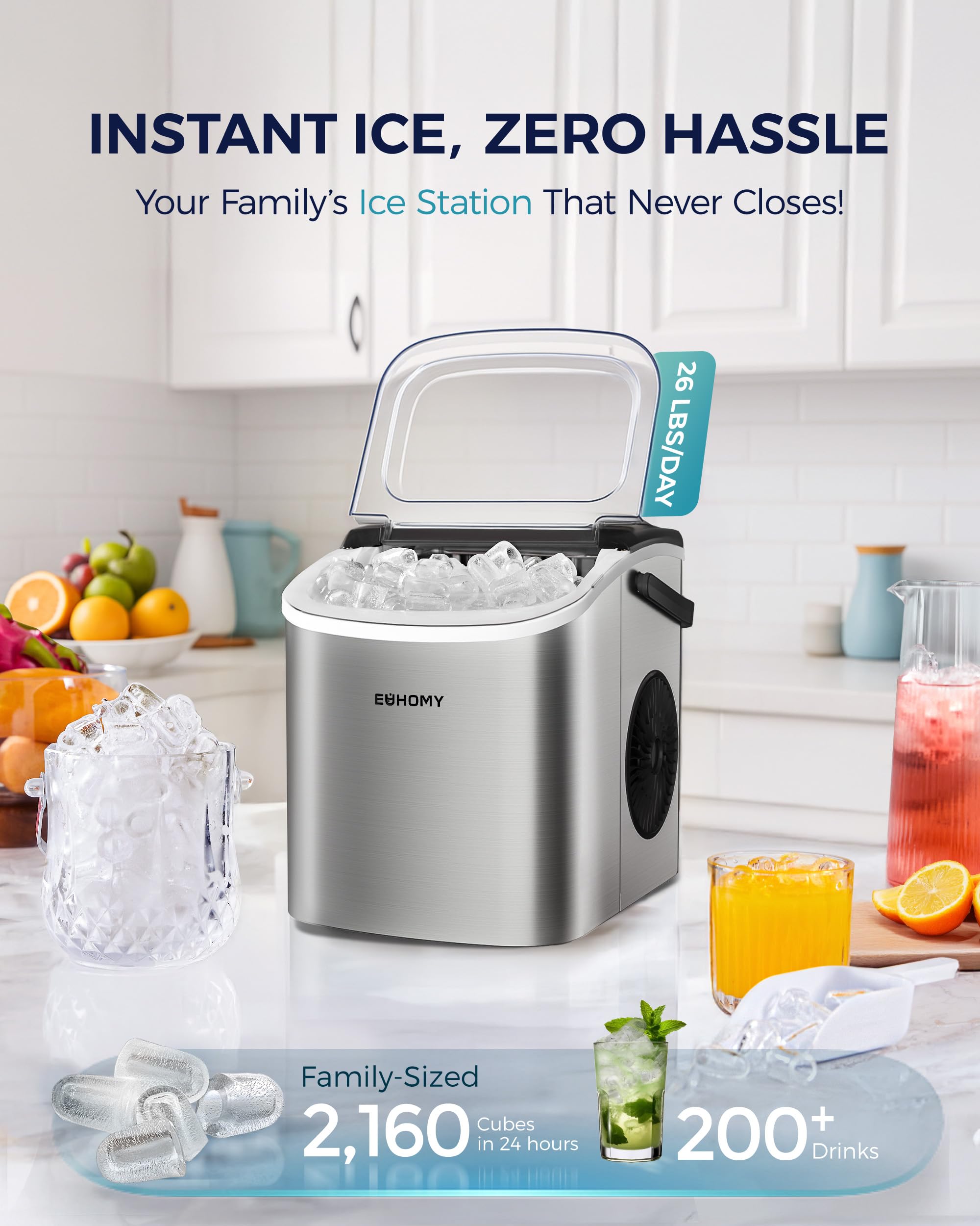 EUHOMY Ice Maker Machine