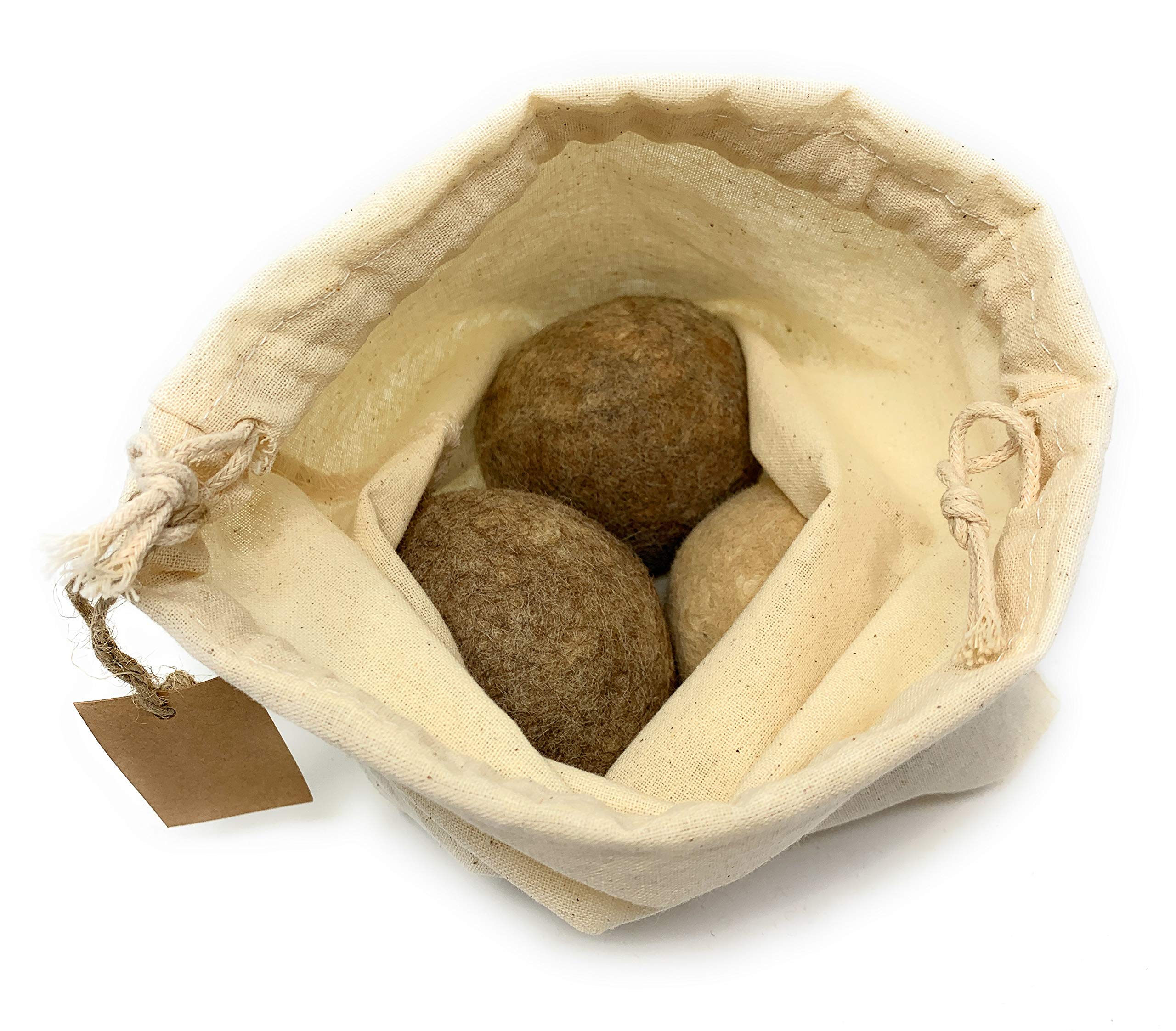 Alpaca Home 100% Alpaca Wool Dryer Balls - Felted - Set of 3 - Made in USA - All Natural Colors - Hypoallergenic