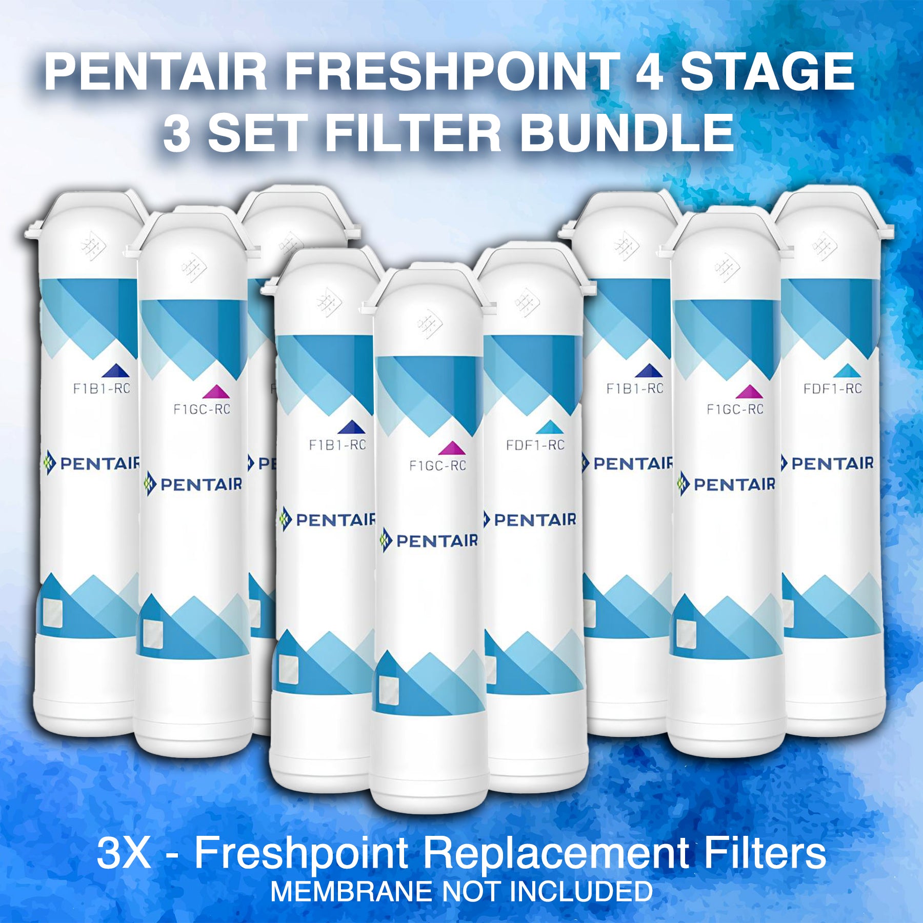 Pentair Freshpoint 4 Stage - (3) Filter set Bundle (membrane not included)