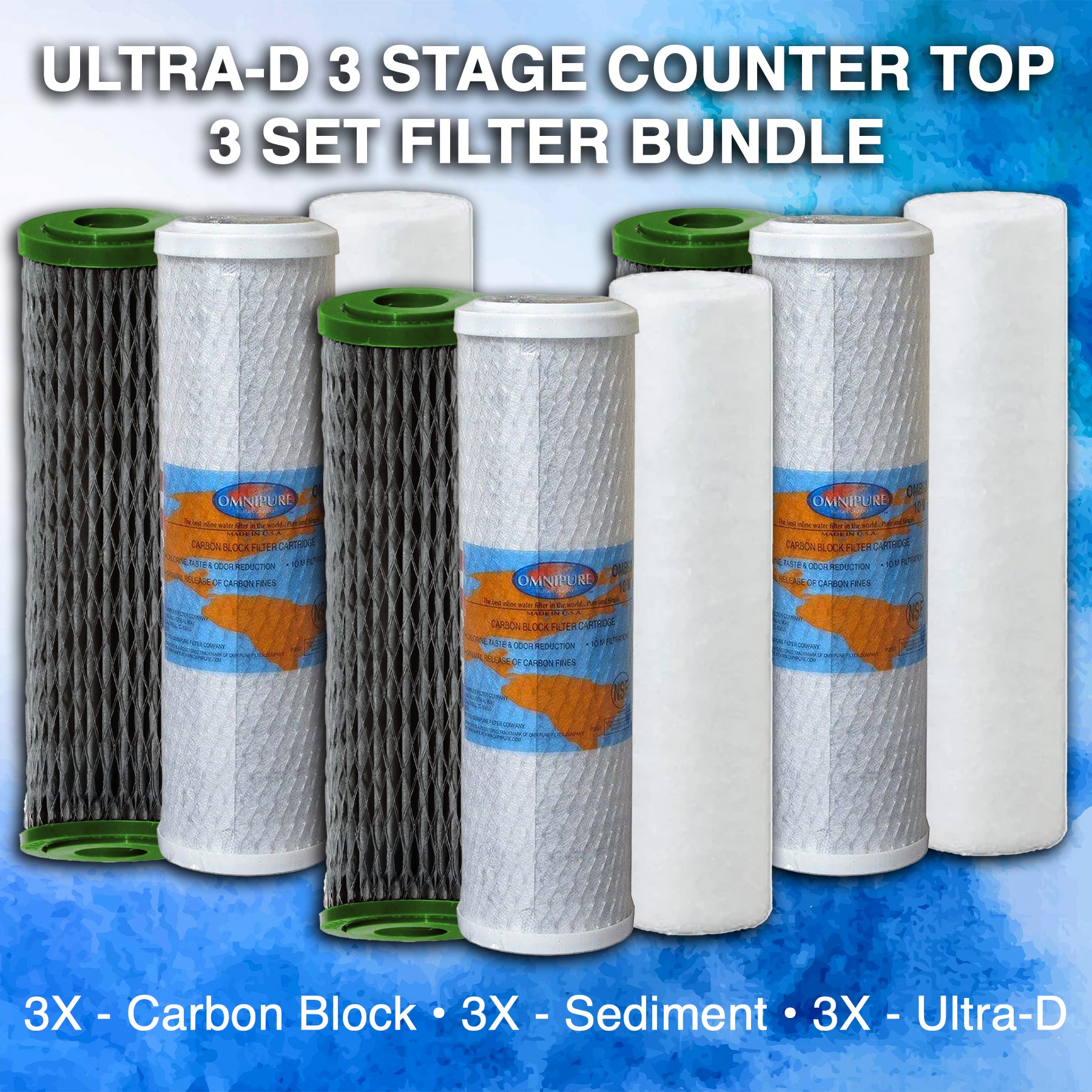 Ultra-D 3 stage Counter Top - (3) Filter set Bundle